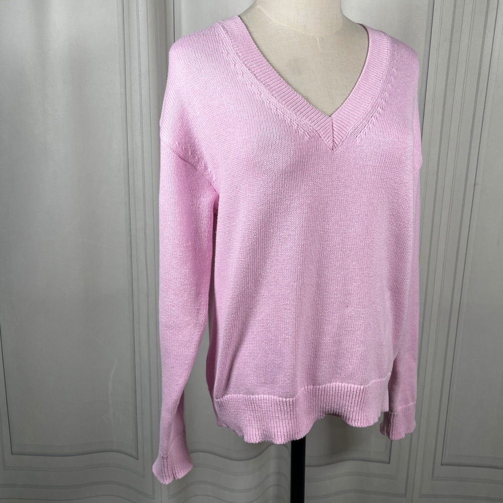 Banana Republic Pale Pink V-Neck Knit Sweater XS‎